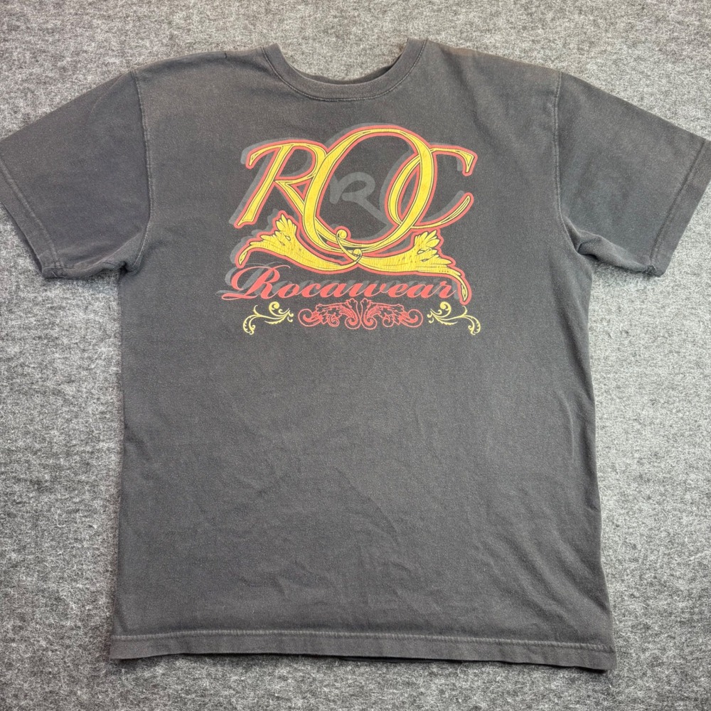 Vintage Y2K Rocawear Graphic T-Shirt Youth XL Men Small‎ Hip Hop Streetwear